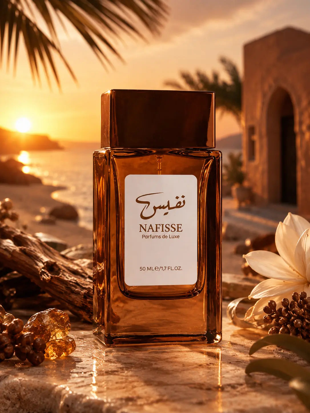 Collection de parfums Nafisse pour l’automne, parfums marocains ambrés et élégants.