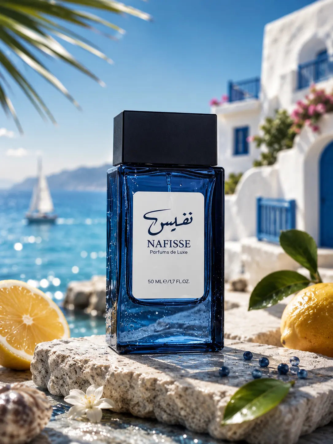 Collection de parfums Nafisse pour l’été, parfums marocains frais et élégants.