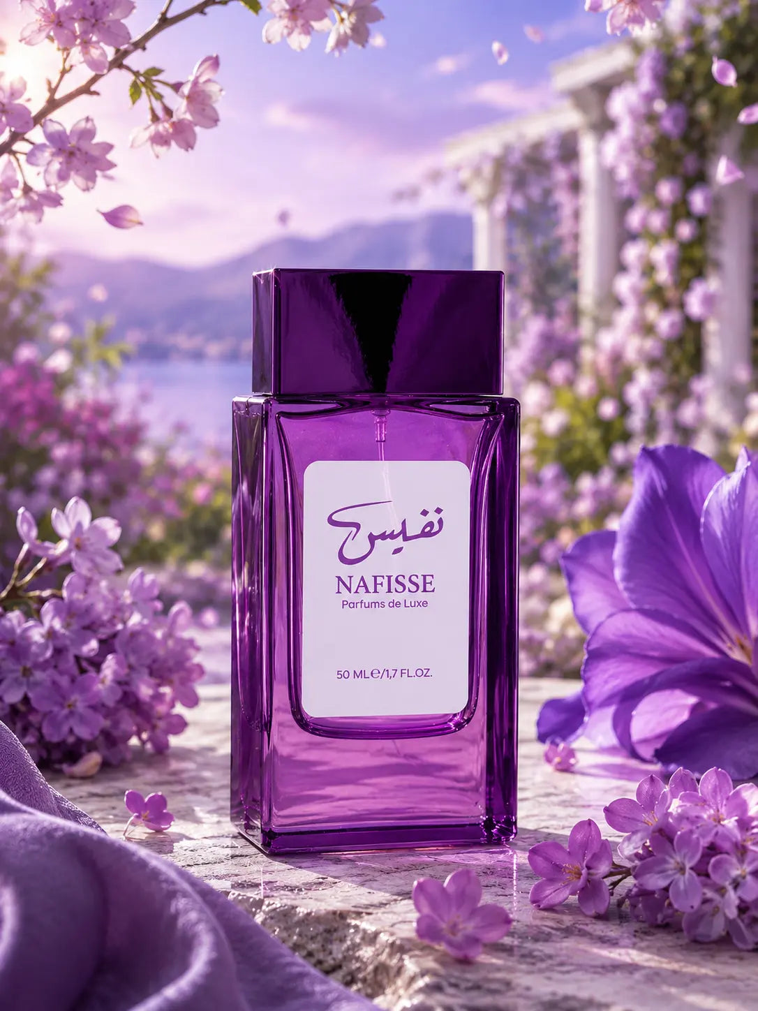 Collection de parfums Nafisse pour le printemps, parfums marocains floraux et raffinés.